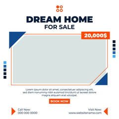 Real estate social media posts or web banner design template 