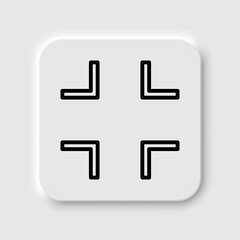 Obraz premium Minimize full screen icon vector. Flat design. Neumorphism design.ai