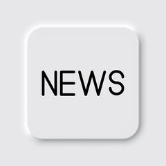 News simple icon vector. Flat design. Neumorphism design.ai