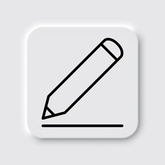 Pencil icon vector. Flat design. Neumorphism design.ai