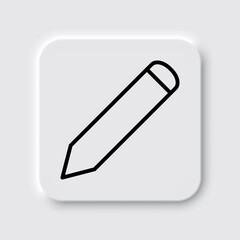 Pencil simple icon vector. Flat design. Neumorphism design.ai