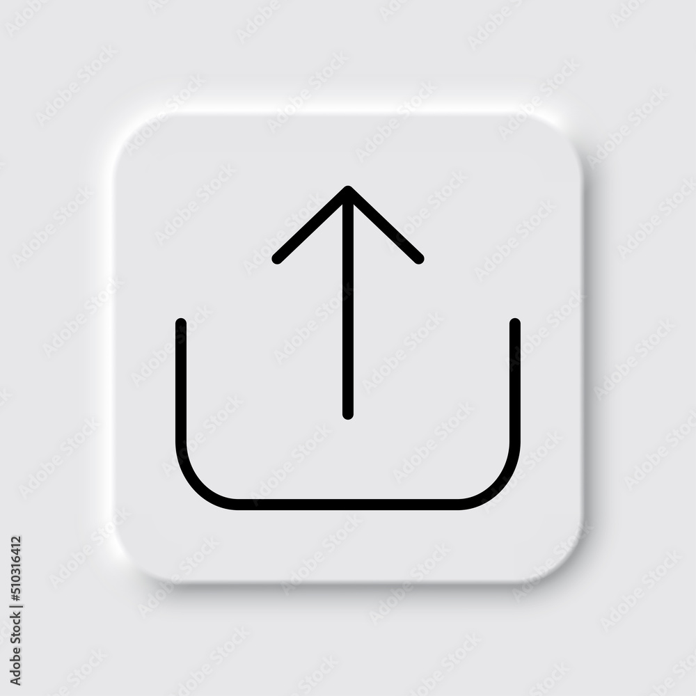 Poster upload simple icon vector. flat desing. neumorphism design.ai