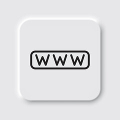 World wide web simple icon vector. Flat design. Neumorphism design.ai
