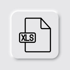XLS file simple icon vector. Flat design. Neumorphism design.ai