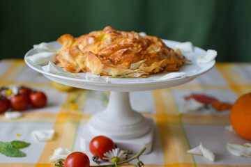 Banitsa - Traditional Bulgarian Pastry with Cheese.