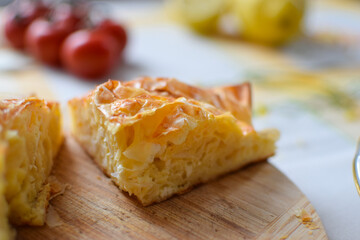 Banitsa - Traditional Bulgarian Pastry with Cheese.