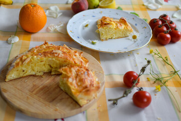 Banitsa - Traditional Bulgarian Pastry with Cheese.