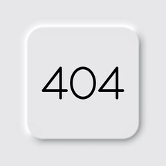 404, error simple icon vector. Neumorphism design.ai
