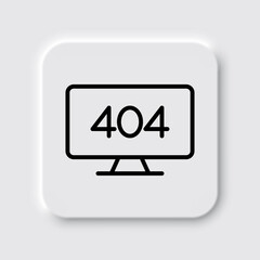 404, error simple icon, vector. Flat design. Neumorphism design.ai