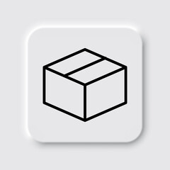 Box icon, vector. Flat design. Neumorphism design.ai