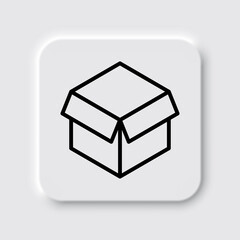 Box simple icon vector. Flat design. Neumorphism design.ai