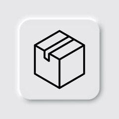 Box simple icon, vector. Flat design. Neumorphism design.ai