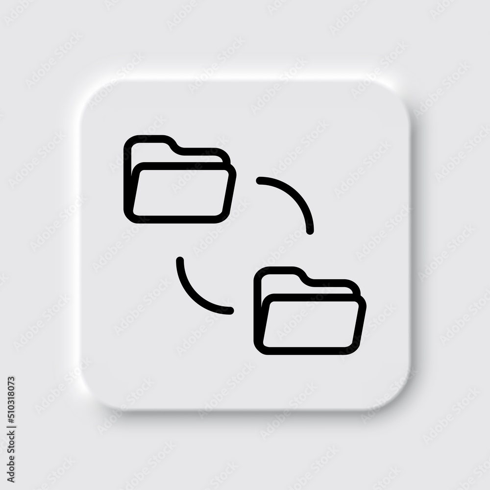 Aufkleber data exchange simple icon vector. flat design. neumorphism design.ai