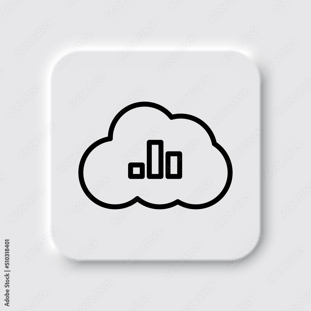 Poster graph, cloud simple icon vector. flat design. neumorphism design.ai
