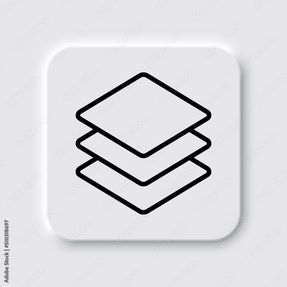 Poster layers simple icon vector. flat design. neumorphism design.ai