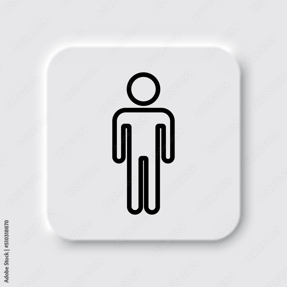 Poster man simple icon vector. flat design. neumorphism design.ai
