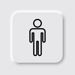 Man simple icon vector. Flat design. Neumorphism design.ai