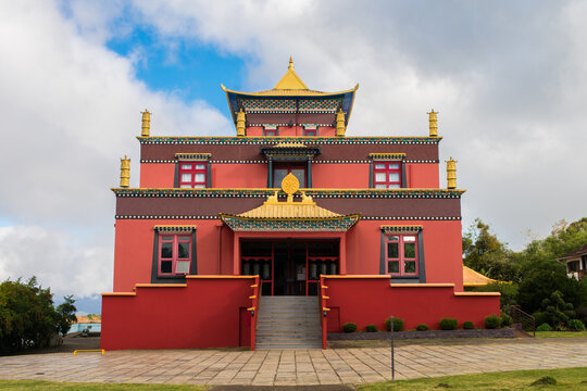 A view of the Chagdud Gonpa Khadro Ling Buddhist Temple in Tres Coroas, Brazil