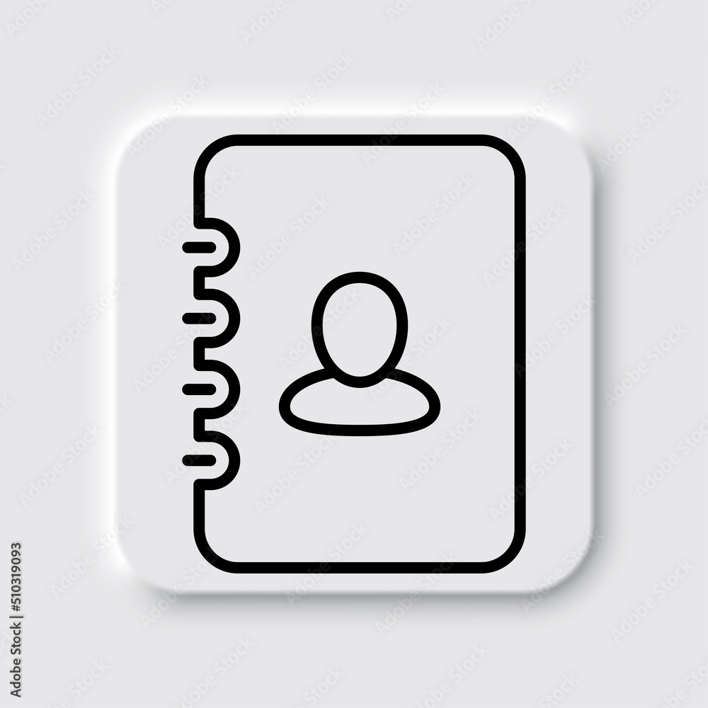 Poster notebook simple icon vector. flat design. neumorphism design.ai