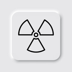 Radiation simple icon vector. Flat design. Neumorphism design.ai
