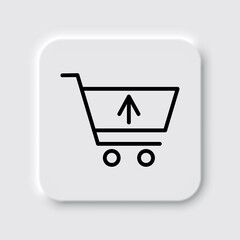 Shopping cart, sell simple icon vector. Flat design. Neumorphism design.ai