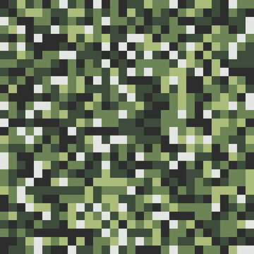 Camouflage pattern seamless, Pixel background green camouflage, Vector illustration