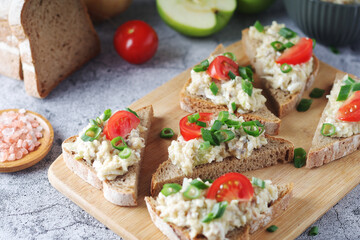 Vorschmack sandwiches - typical Jewish dish	