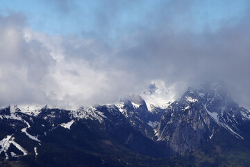 Fototapeta premium Panorama of Alpspitze from Garmisch-Partenkirchen, Germany