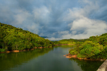Naklejka na ściany i meble Landscape of the Guatape dam in Antioquia - Colombia