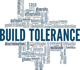 Fototapeta premium Build Tolerance word cloud conceptual design isolated on white background.