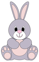 Obraz premium Cartoon rabbit icon. Bunny vector illustration isolated on white background.