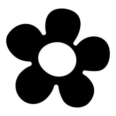 Fototapeta na wymiar Flower silhouette icon. Blossom vector illustration isolated on white background.
