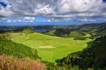 Obraz premium Lagoa de Santiago. Azores. Sao Miguel.