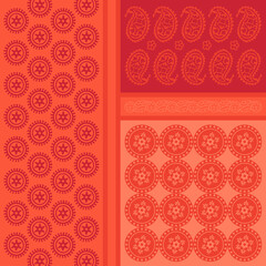 Georgian traditional ornaments. native seamless orange pattern. Vector ornate with caucasian motifs. Illustration