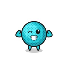 the muscular spiky ball character is posing showing his muscles