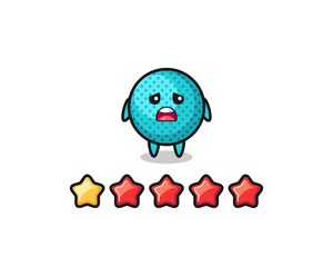 the illustration of customer bad rating, spiky ball cute character with 1 star