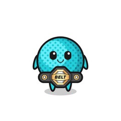 the MMA fighter spiky ball mascot with a belt