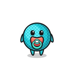 baby spiky ball cartoon character with pacifier