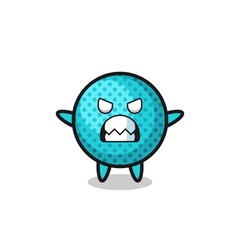 wrathful expression of the spiky ball mascot character