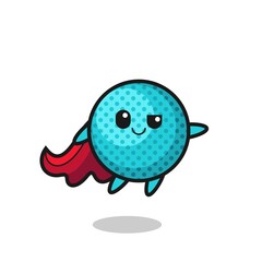 cute spiky ball superhero character is flying