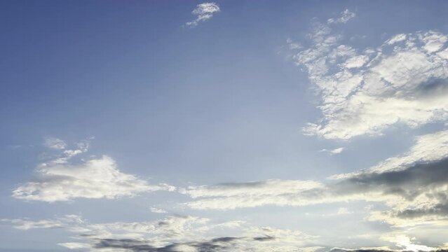 Clouds in the blue sky, unique real time video, great for skies replacement on movies