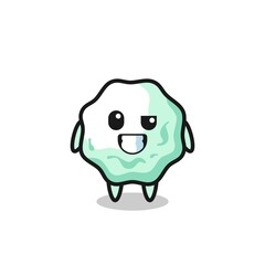 cute chewing gum mascot with an optimistic face