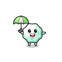 cute chewing gum illustration holding an umbrella
