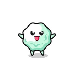 naughty chewing gum character in mocking pose