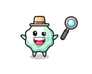 Fototapeta premium illustration of the chewing gum mascot as a detective who manages to solve a case