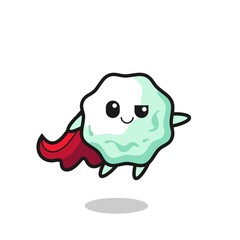 cute chewing gum superhero character is flying