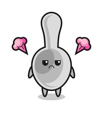 annoyed expression of the cute spoon cartoon character