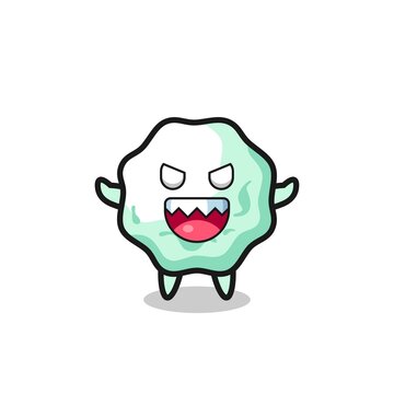 illustration of evil chewing gum mascot character