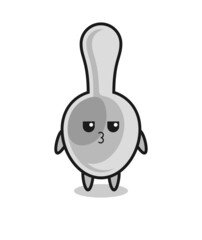 the bored expression of cute spoon characters
