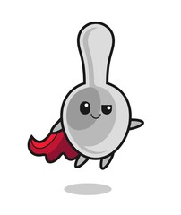 cute spoon superhero character is flying